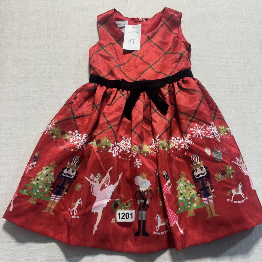 Bonnie Jean Nutcracker Christmas Dress Toddler‎ Sz 4T Red New With Tags